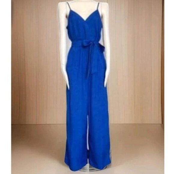Flying Tomato Royal Blue Long Pant Sleeveless Jumpsuit - Picture 1 of 7